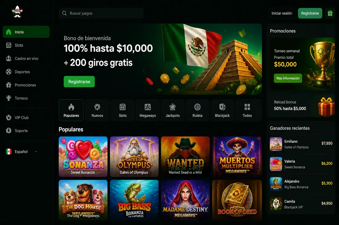 Casino en línea México 2026 bonos y juegos