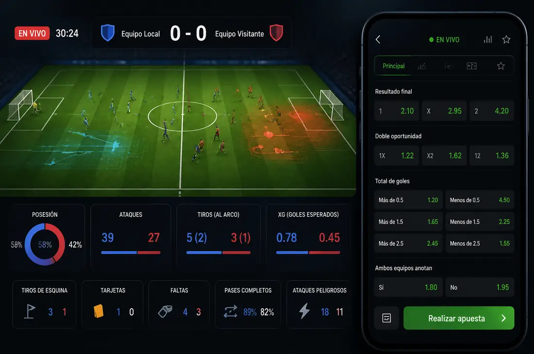 Estrategia apuestas en vivo fútbol cuotas